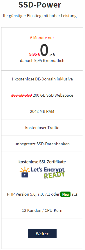 Webgo CMD SSD-Power-Tarif